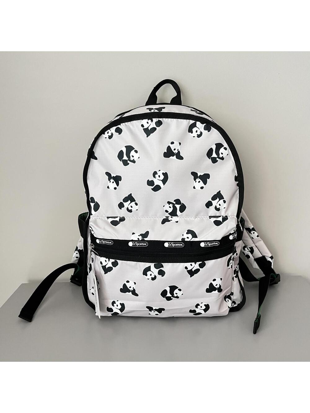 Lesportsac Panda Route Backpack Double Compartment NWT